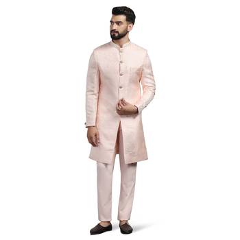 Men peach indo sherwani 1