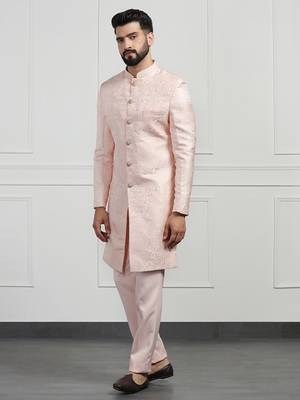 Men peach indo sherwani 3