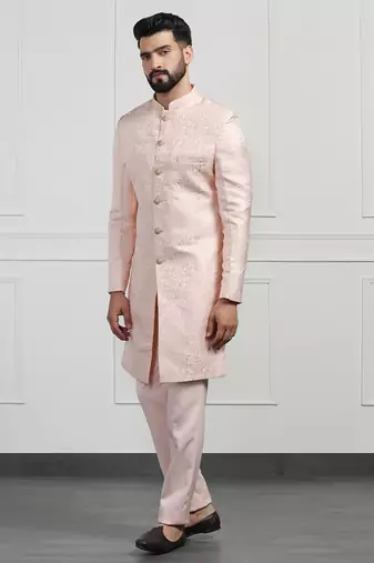 Men peach indo sherwani