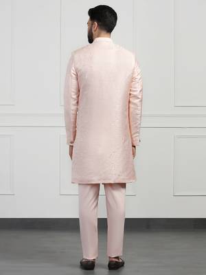Men peach indo sherwani 4