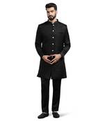 Men black indo sherwani