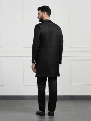 Men black indo sherwani 4