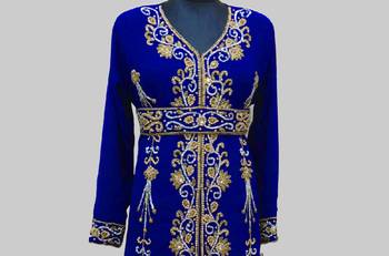 Royal-Blue Full Sleeves Moroccan Kaftan 2