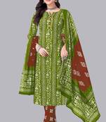 Unstitched art silk salwar suit dress material printed