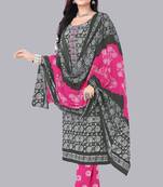 Unstitched art silk salwar suit dress material printed