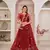 Women's Red Butterfly Net Thread With Zari Sandwich Sequence Embroidered Work Lehenga Choli For Wedding 