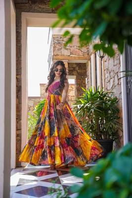 Summer special sleeveless tye dye gown  1