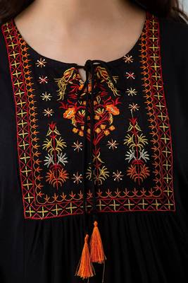 Womens rayon embroidered designer casual 3/4th sleeves tops & tunics 4