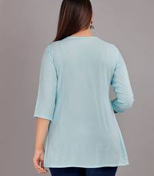 Womens rayon embroidered designer casual 3/4th sleeves tops & tunics