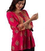 handmade block printed rayon fabric designer tops & tunics