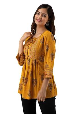 handmade block printed rayon fabric designer tops & tunics 1