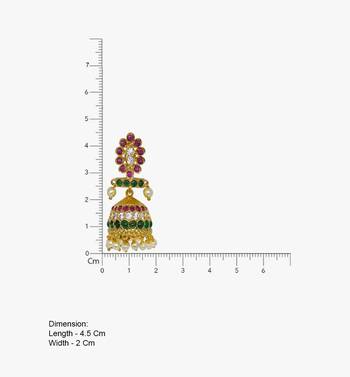 Bellamoire gold toned indian ethnic traditional  kemp kempu jhumka jhumki earring red green for women and girls 4