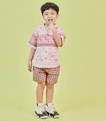 Light coral cotton printed co-ord set