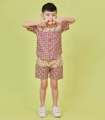 Brown cotton printed co-ord set