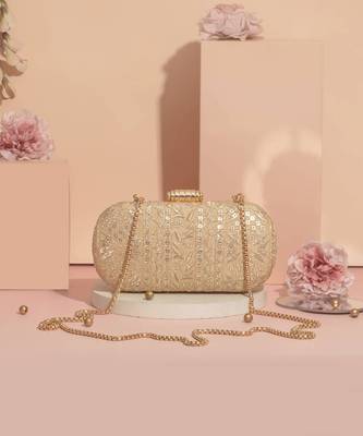Mirai embroidered clutch - gold 1