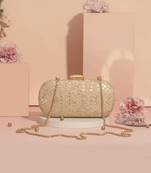 Mirai embroidered clutch - gold