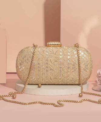 Mirai embroidered clutch - gold 2