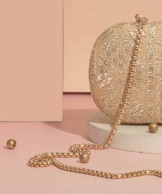 Mirai embroidered clutch - gold 5