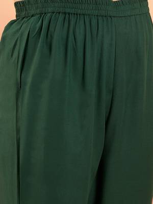 DARK GREEN SEQUANCE PATCH WORK KURTA SET 4