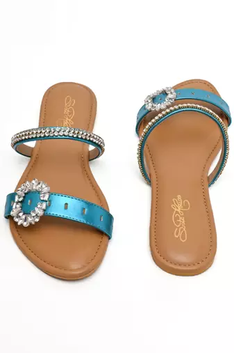 Blue brooch flats