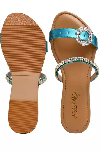 Blue brooch flats
