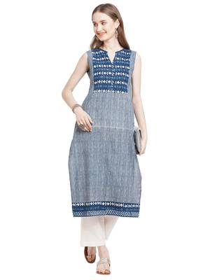 Neel tara handprinted pure cotton kurta for women 1