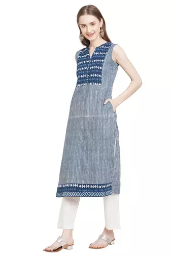 Neel tara handprinted pure cotton kurta for women