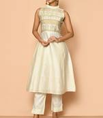 Ayoola halter neck handloom maheshwari silk kurta set