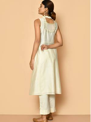 Ayoola halter neck handloom maheshwari silk kurta set 2