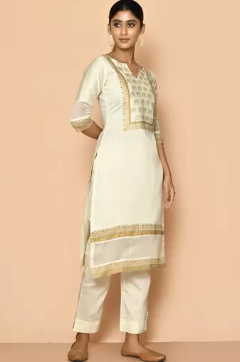 Elly handloom maheshwari silk kurta set for women
