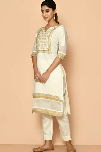 Elly handloom maheshwari silk kurta set for women