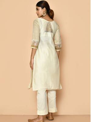 Zeba handloom maheshwari silk kurta set for women 2