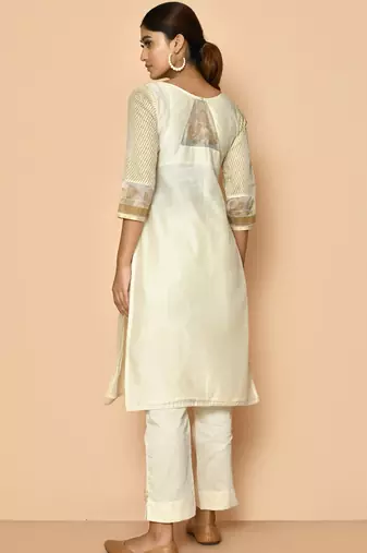 Zeba handloom maheshwari silk kurta set for women