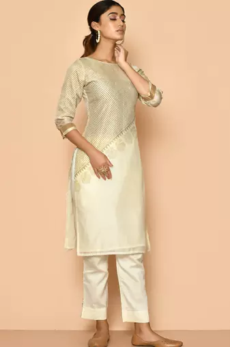 Zeba handloom maheshwari silk kurta set for women