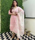 Cotton embroidery work kurti pant with Dupatta