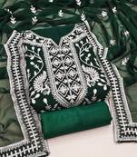 Green Georgette Embroidered Pakistani Style Unstitched Dress Material