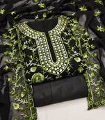 Green Georgette Embroidered Pakistani Style Unstitched Dress Material