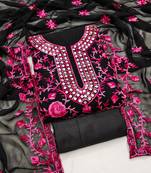 Pink Georgette Embroidered Pakistani Style Unstitched Dress Material