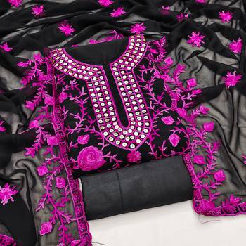 Rani Georgette Embroidered Pakistani Style Unstitched Dress Material 1