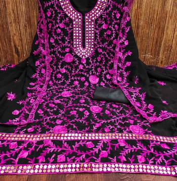 Rani Georgette Embroidered Pakistani Style Unstitched Dress Material 2