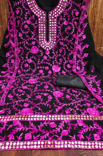 Rani Georgette Embroidered Pakistani Style Unstitched Dress Material