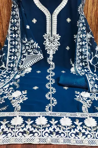 Morpich Georgette Embroidered Unstitched Dress Material