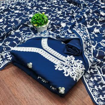 Morpich Georgette Embroidered Unstitched Dress Material 3