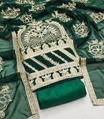 Green Georgette Embroidered Unstitched Dress Material