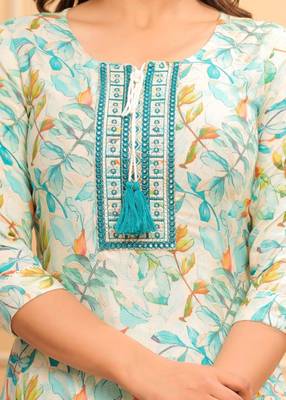 Printed Frock kurti With Pant and Dupatta 6