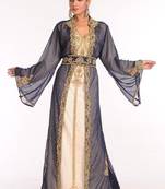 Blue and White Party Wear Kaftan for Women