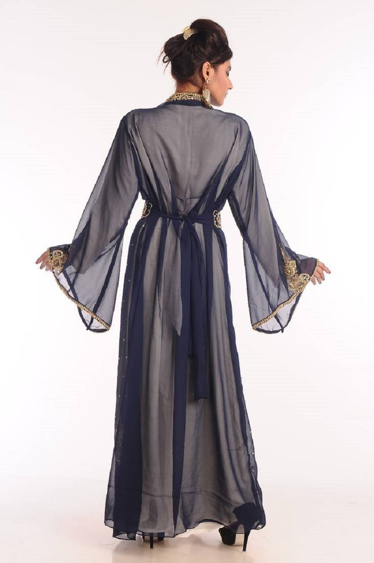 Blue and White Party Wear Kaftan for Women