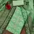 Green Organza Embellished Unstitched Dress Material