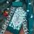 Teal Organza Embroidered Unstitched Dress Material