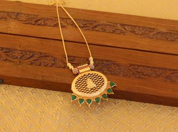 Kerala traditional gold plated palakka temple necklace 1